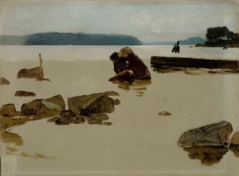Open Sea off Haikko, Study for Boys Playing on the Shore