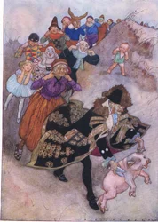 Before Them Ran a Gentleman Steering a Pig, from The Water Babies