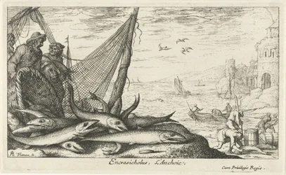 Anchovies by a Basket and Fishing Net