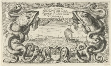 Seascape with Sea Creatures and a Fishing Net (series title: Fish and Other Sea Creatures - Saltwater Second Series)