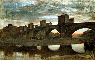 The Ponte alla Grecia, before Demolition, Florence