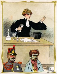 A woman lawyer with a beautiful face, pleads and defends her client looks patient