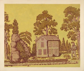Wallpaper Used as Bandbox Covering, c. 1937