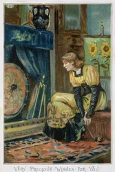 Very Precious Wishes For You, Victorian Christmas Card, published by Hildesheimer and Faulkner