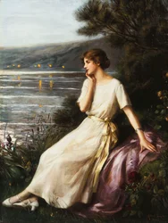 Portrait of a Woman by a Lake