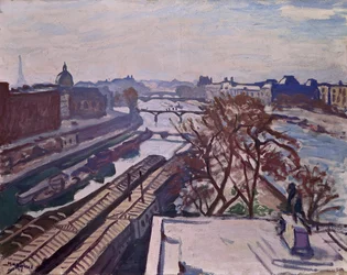 View of the Seine with the Henri IV monument