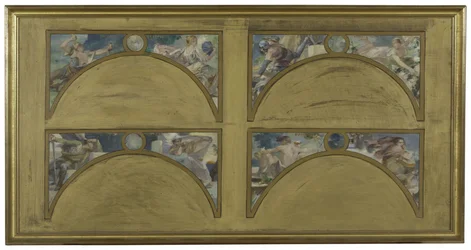 Sketch for the Salon des Lettres at Paris City Hall: The Great Literary Works (The Song of Roland, The Misanthrope, Eviradnus, Mimi Pinson, The Cid, Phèdre, Pantagruel, The Cicada), circa 1890
