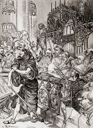 Friar John des Entommeures seized the staff of the cross