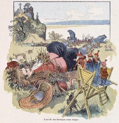 Gulliver Tied Up by the Lilliputians - in 
