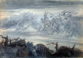 The Battle of Shadows: Soldiers in a Trench Imagining an Assault by Ghostly Soldiers