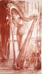 Young Girl with Harp