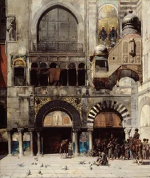 Circassian Cavalry Awaiting Their Commanding Officer at the Door of a Byzantine Monument; Memory of the Orient