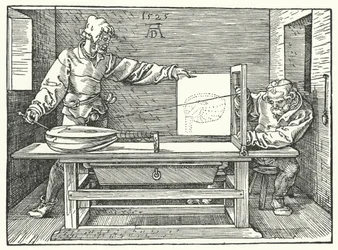 The use of strings to construct a perspective image of a lute
