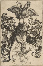 Coat of Arms with Lion and Rooster