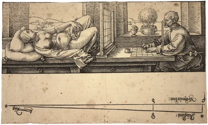 Artist Drawing a Nude with Perspective Device, 1538