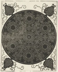 Embroidery Sample with Seven Wreath Motifs