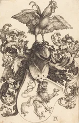 Coat of Arms with a Lion and a Cock, 1502-1503.