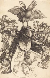 Coat of Arms with a Lion and a Cock, 1502-1503.