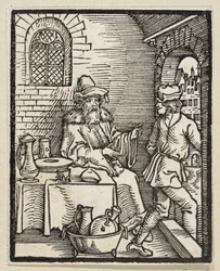 The Banquet without Guests (from: Postilla, 43 woodcuts)