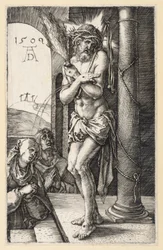 The Man of Sorrows at the Column of Flagellation (Engraved Passion)