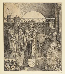The Triumphal Arch of Emperor Maximilian I (fragment of 24b): The historical scene at upper right