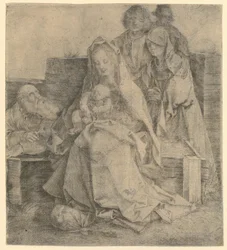 Holy Family, with Six Figures