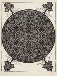 Interlaced Cord Pattern with Seven Hexagonal Stars
