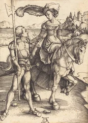 Lady on Horseback and the Lansquenet, c. 1497