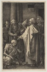 Saint Peter and Saint John at the Gate of the Temple, from The Passion, 1513