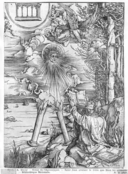 Scene from the Apocalypse, St. John devouring the Book, Latin edition, 1511