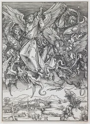St. Michael Fighting the Dragon, from the series “The Apocalypse”