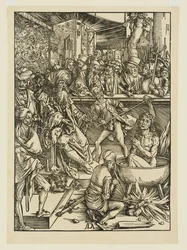 The Attempted Martyrdom of Saint John, in a Cauldron of Burning Oil, Under Domitian