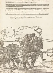 The Triumphal Chariot of Maximilian I (plate 5 of 8), 1523 Latin edition