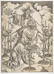 The Vision of the Seven Candlesticks, from The Apocalypse, German Edition 1498