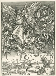 Archangel Michael fighting the Dragon