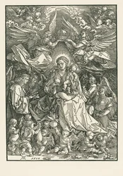 Mary Virgin Crowned by Two Angels