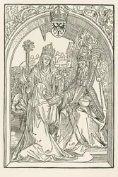 Roswitha in the Presence of Her Niece Gerba, the Abbess of Gandersheim, Presents Her Works to the Emperor Otto I