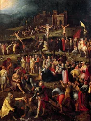 Scenes from Passion, from drawing by Albrecht Durer, Flemish painting (16th century)