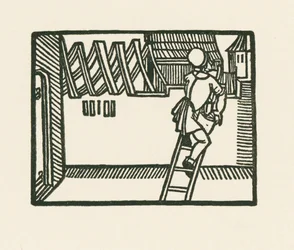 The Peasants Roofing the Choir of the Church While the Nave Remains Unroofed