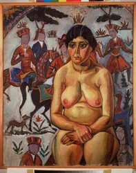 Naked Woman in Front of a Persian Carpet