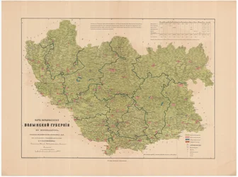 Map of Population of the Volhynian Governorate, 1864