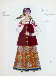 Costume design for the play The Storm by Alexander Ostrovsky, 1916