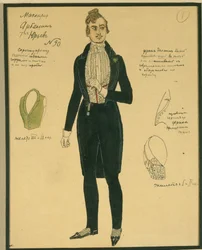 Arbenin. Costume Design for the Play The Masquerade by M. Lermontov