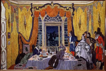 Stage Design for the Opera The Stone Guest by A. Dargomyzhsky
