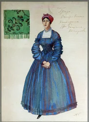 Costume Design for the Play The Storm by A. Ostrovsky