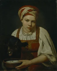 A Peasant Girl with a Calf