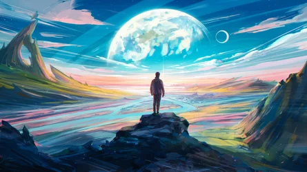 Lone Figure Alien Planet