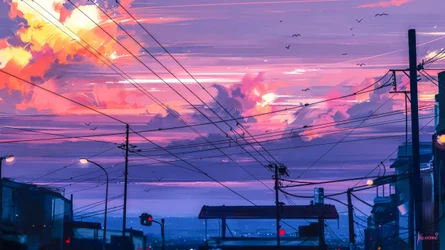 Vibrant City Sunset
