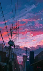 Vibrant City Sunset