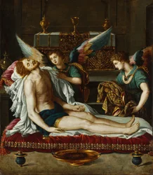 The Body of Christ Anointed by Two Angels